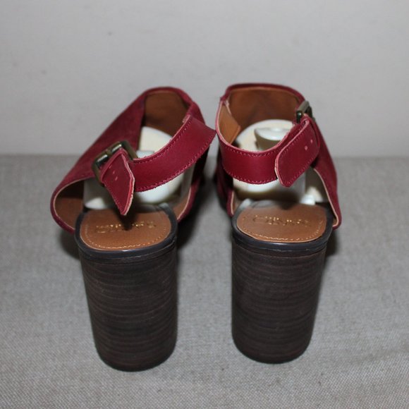 LADIE SARTO BY FRANCO SARTO OPEN TOE/SLING BACK HEELS - 9 1/2 - WINE - Picture 4 of 7